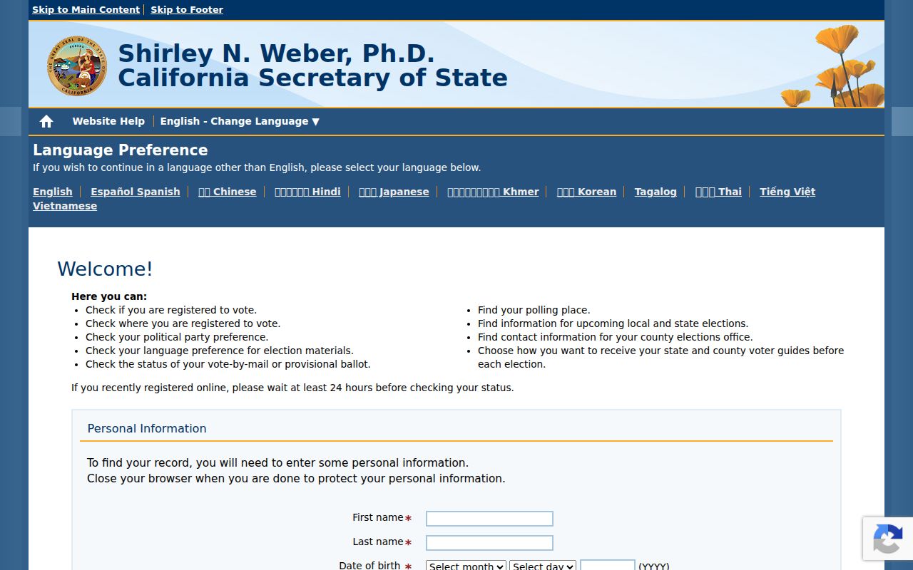 Danville people search related to California My Voter Status