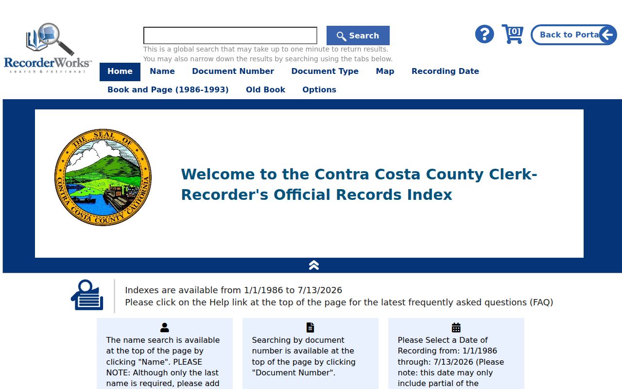 Danville people search through the Contra Costa Official Records Index