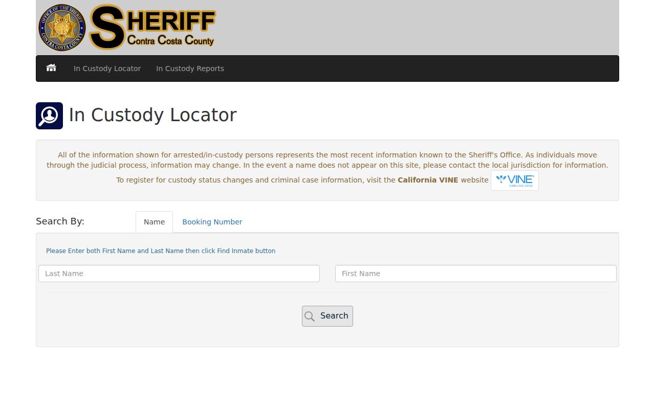 Danville people directories using the Contra Costa in-custody locator